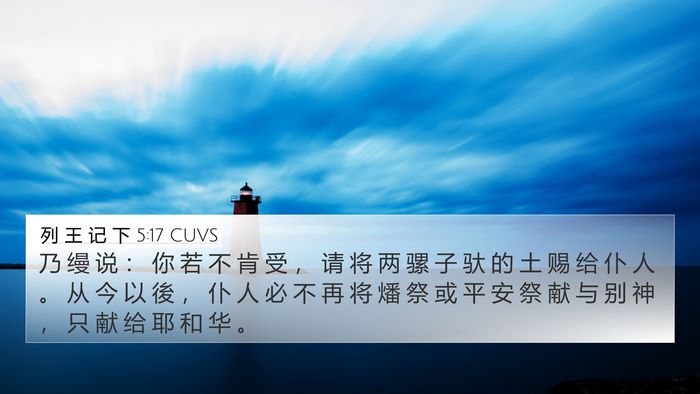 列 王 记 下 5:17 CUVS 4K Wallpaper - 乃 缦 说 ： 你 若 不 肯 受 ， 请 将 - 4K Wallpaper Bible Verse