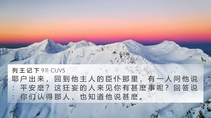 列 王 记 下 9:11 CUVS Bible Verse Image