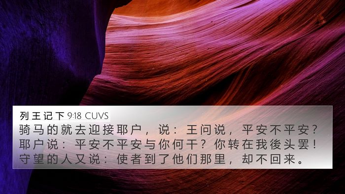 列 王 记 下 9:18 CUVS Bible Verse Image