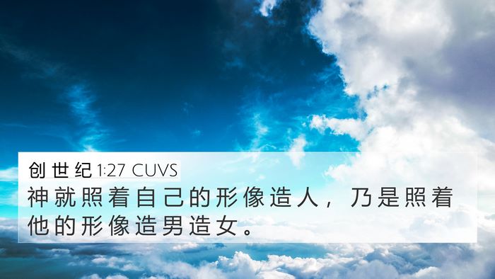 创 世 纪 1:27 CUVS Bible Verse Image