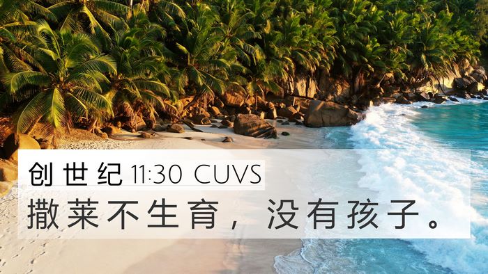 创 世 纪 11:30 CUVS Bible Verse Image