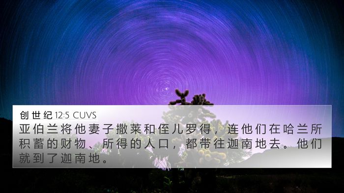 创 世 纪 12:5 CUVS Bible Verse Image
