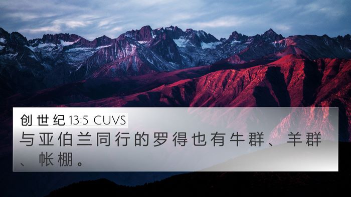 创 世 纪 13:5 CUVS Bible Verse Image
