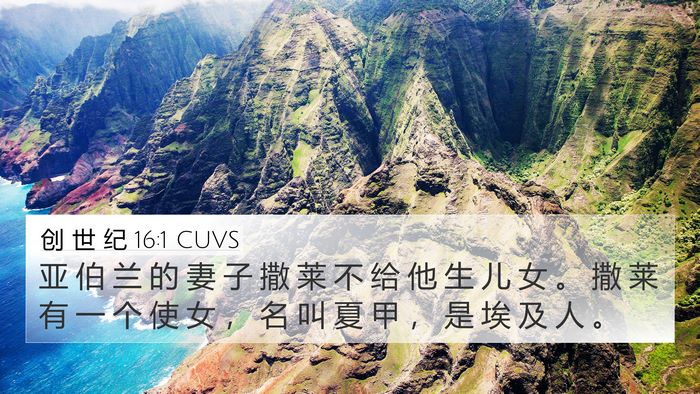 创 世 纪 16:1 CUVS 4K Wallpaper - 亚 伯 兰 的 妻 子 撒 莱 不 给 他 生 - 4K Wallpaper Bible Verse