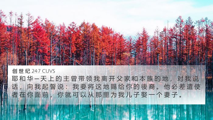 创 世 纪 24:7 CUVS Bible Verse Image