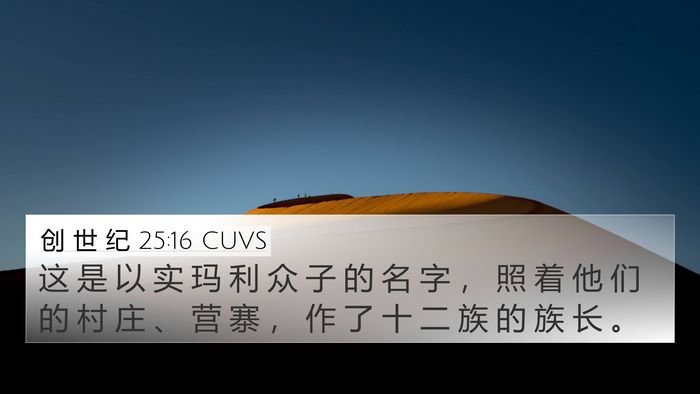 创 世 纪 25:16 CUVS Bible Verse Image