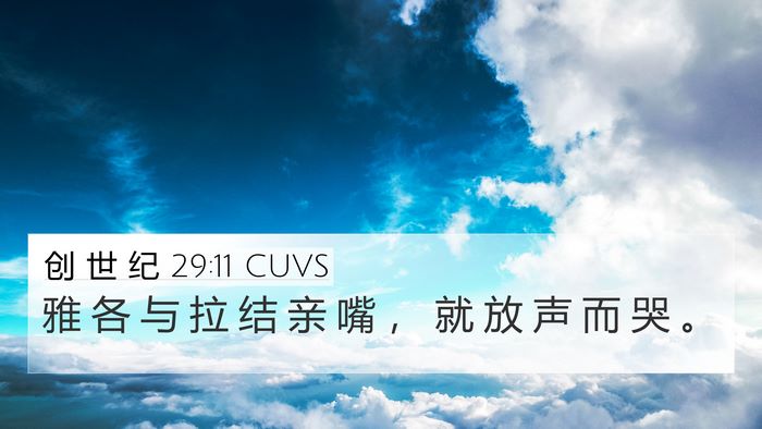 创 世 纪 29:11 CUVS Bible Verse Image