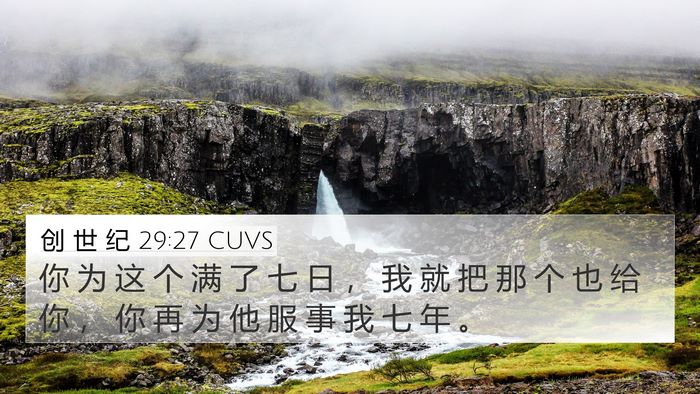 创 世 纪 29:27 CUVS Bible Verse Image