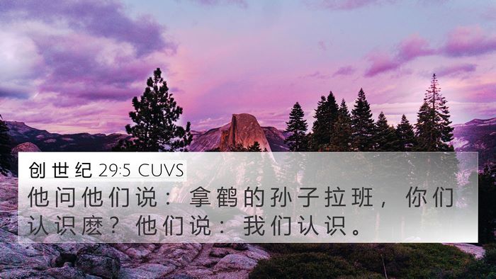 创 世 纪 29:5 CUVS 4K Wallpaper - 他 问 他 们 说 ： 拿 鹤 的 孙 子 拉 - 4K Wallpaper Bible Verse