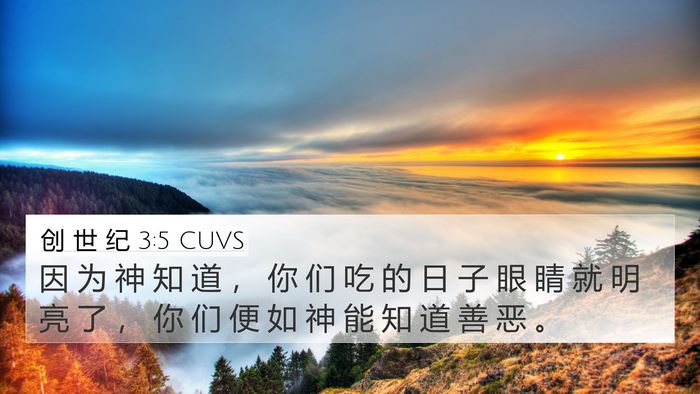 创 世 纪 3:5 CUVS Bible Verse Image