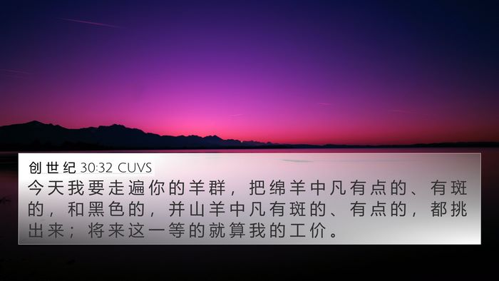 创 世 纪 30:32 CUVS Bible Verse Image