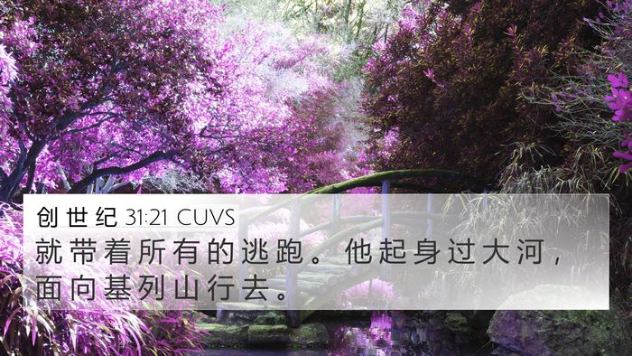 创 世 纪 31:21 CUVS Bible Verse Image