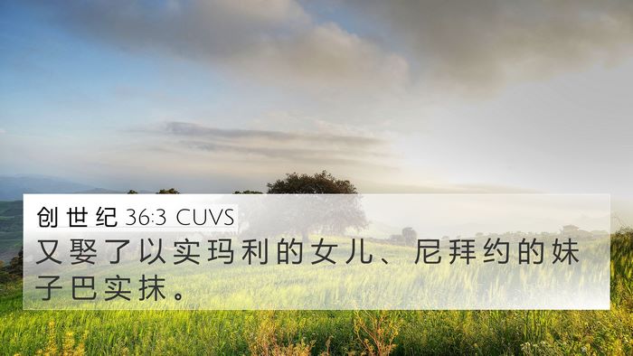 创 世 纪 36:3 CUVS Bible Verse Image