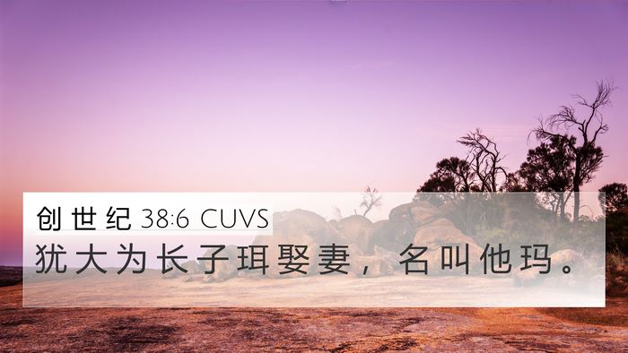 创 世 纪 38:6 CUVS Bible Verse Image