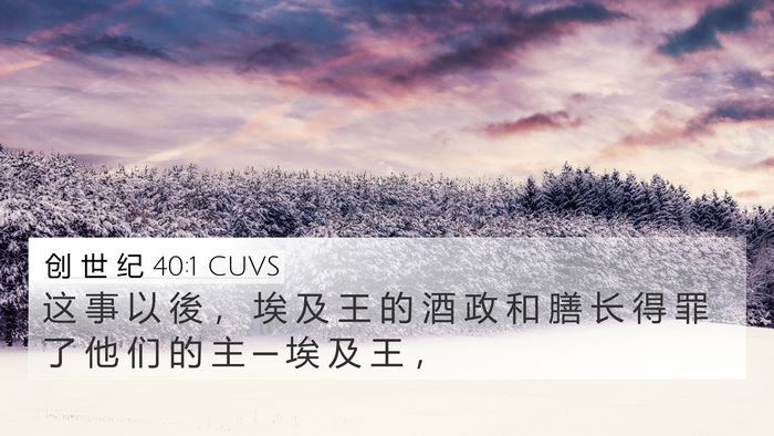 创 世 纪 40:1 CUVS 4K Wallpaper - 这 事 以 後 ， 埃 及 王 的 酒 政 和 - 4K Wallpaper Bible Verse