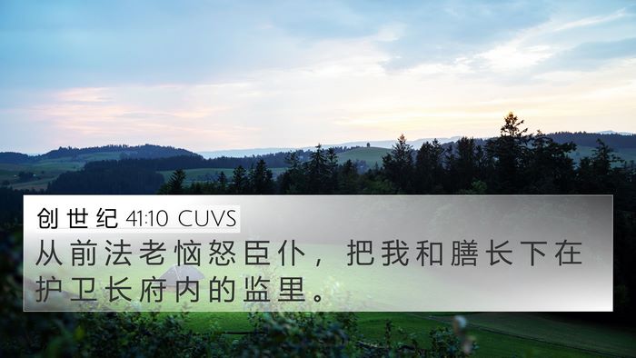 创 世 纪 41:10 CUVS 4K Wallpaper - 从 前 法 老 恼 怒 臣 仆 ， 把 我 和 - 4K Wallpaper Bible Verse
