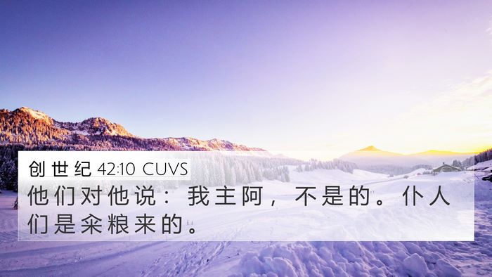 创 世 纪 42:10 CUVS 4K Wallpaper - 他 们 对 他 说 ： 我 主 阿 ， 不 是 - 4K Wallpaper Bible Verse