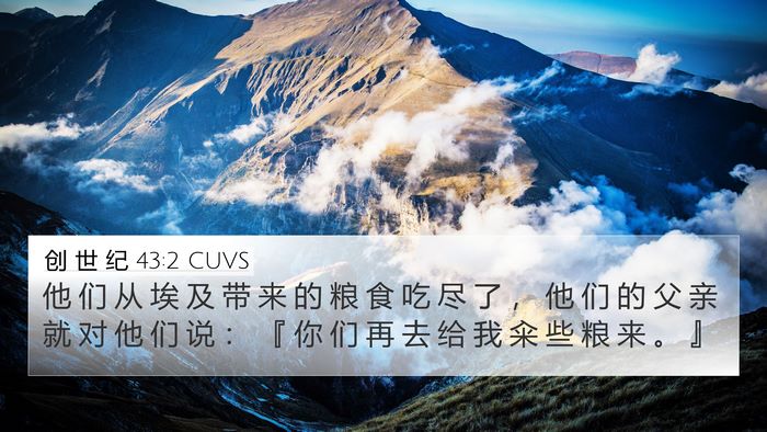 创 世 纪 43:2 CUVS Bible Verse Image