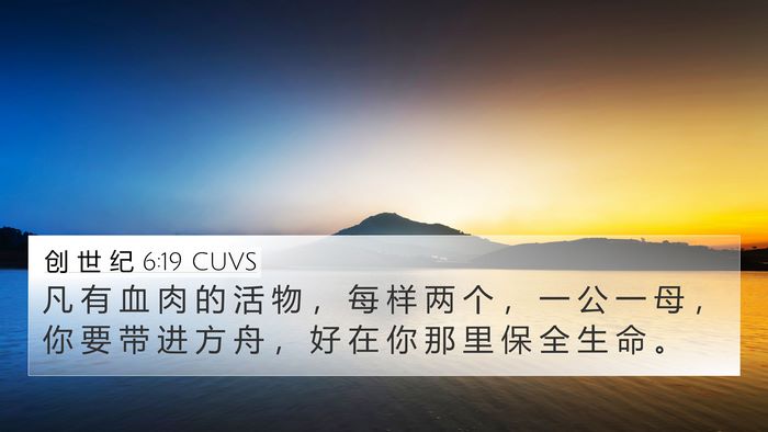 创 世 纪 6:19 CUVS Bible Verse Image