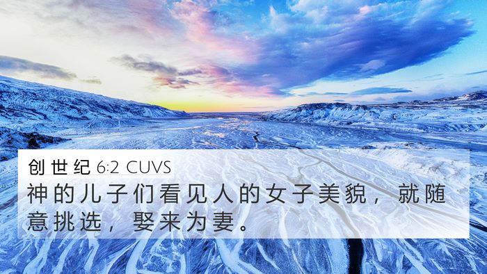创 世 纪 6:2 CUVS Bible Verse Image