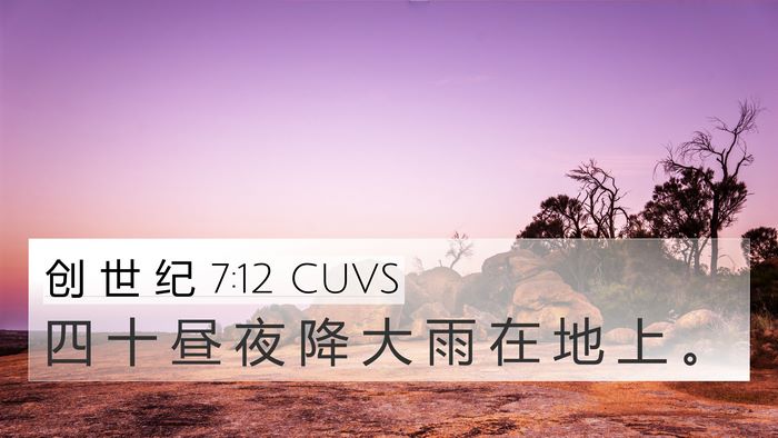 创 世 纪 7:12 CUVS Bible Verse Image