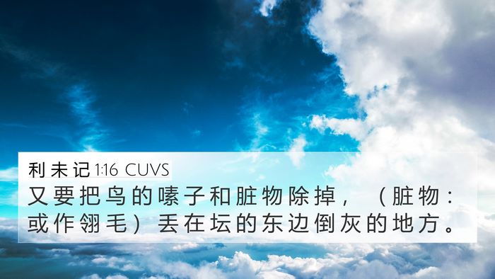 利 未 记 1:16 CUVS 4K Wallpaper - 又 要 把 鸟 的 嗉 子 和 脏 物 除 掉 - 4K Wallpaper Bible Verse