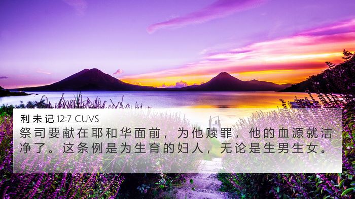 利 未 记 12:7 CUVS 4K Wallpaper - 祭 司 要 献 在 耶 和 华 面 前 ， 为 - 4K Wallpaper Bible Verse