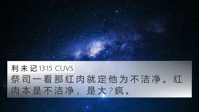 利 未 记 13:15 CUVS 4K Wallpaper - 祭 司 一 看 那 红 肉 就 定 他 为 不 - 4K Wallpaper Bible Verse