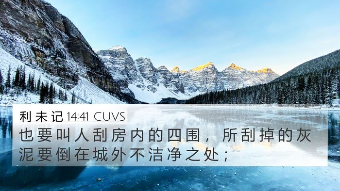 利 未 记 14:41 CUVS 4K Wallpaper - 也 要 叫 人 刮 房 内 的 四 围 ， 所 - 4K Wallpaper Bible Verse