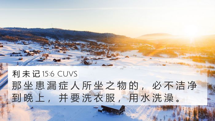 利 未 记 15:6 CUVS 4K Wallpaper - 那 坐 患 漏 症 人 所 坐 之 物 的 ， - 4K Wallpaper Bible Verse