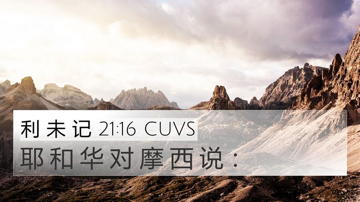 利 未 记 21:16 CUVS 4K Wallpaper - 耶 和 华 对 摩 西 说 - 4K Wallpaper Bible Verse