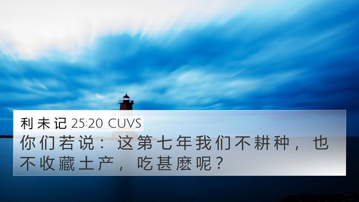利 未 记 25:20 CUVS Bible Verse Image