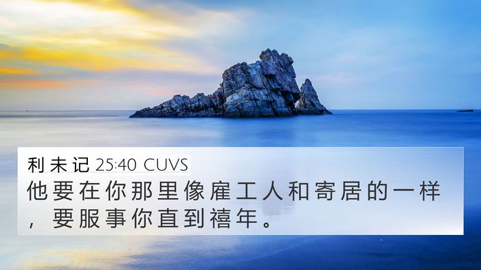 利 未 记 25:40 CUVS 4K Wallpaper - 他 要 在 你 那 里 像 雇 工 人 和 寄 - 4K Wallpaper Bible Verse