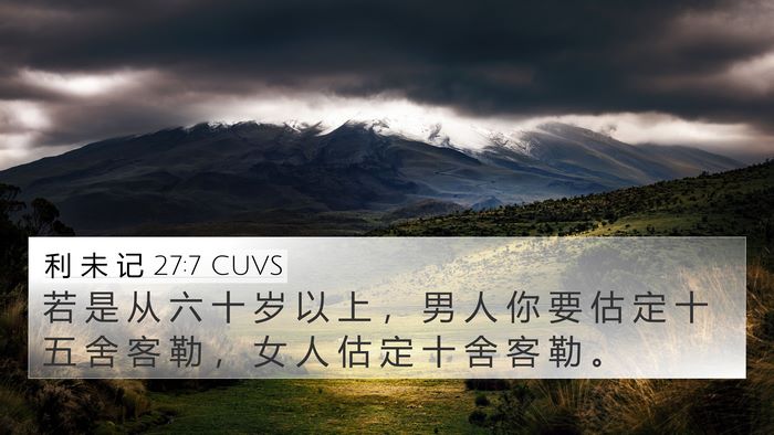 利 未 记 27:7 CUVS 4K Wallpaper - 若 是 从 六 十 岁 以 上 ， 男 人 你 - 4K Wallpaper Bible Verse