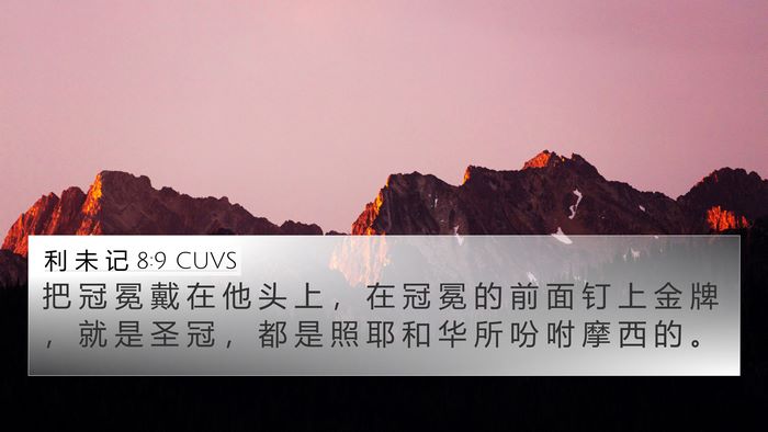 利 未 记 8:9 CUVS Bible Verse Image