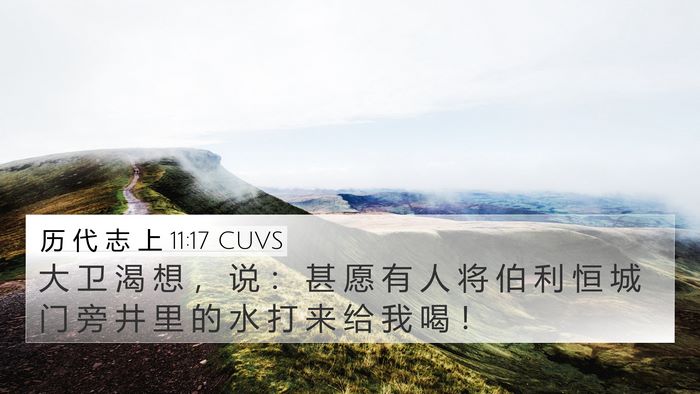 历 代 志 上 11:17 CUVS 4K Wallpaper - 大 卫 渴 想 ， 说 ： 甚 愿 有 人 将 - 4K Wallpaper Bible Verse
