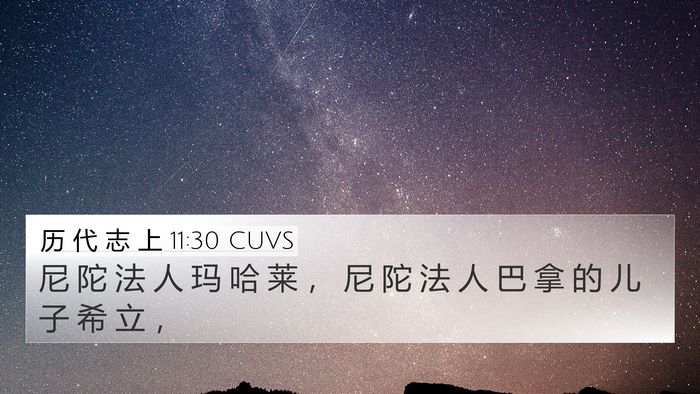 历 代 志 上 11:30 CUVS Bible Verse Image