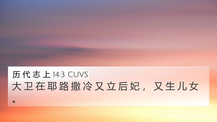 历 代 志 上 14:3 CUVS Bible Verse Image