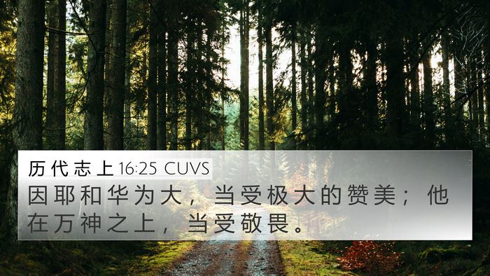 历 代 志 上 16:25 CUVS Bible Verse Image