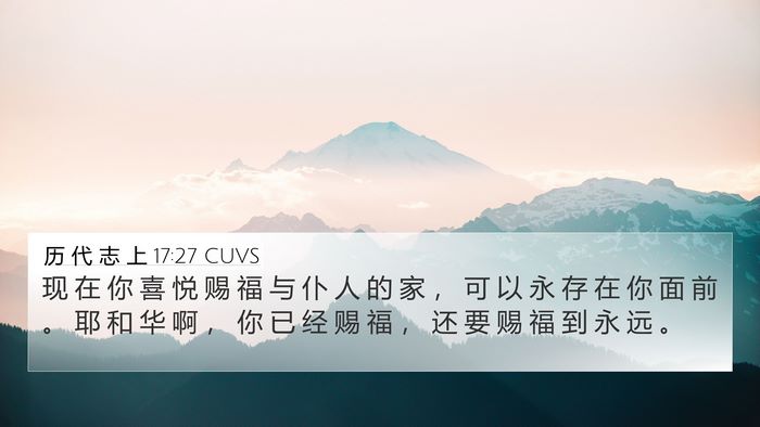 历 代 志 上 17:27 CUVS Bible Verse Image