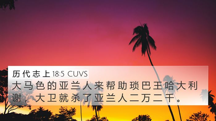 历 代 志 上 18:5 CUVS Bible Verse Image
