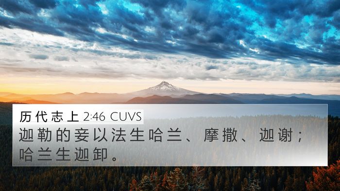 历 代 志 上 2:46 CUVS Bible Verse Image
