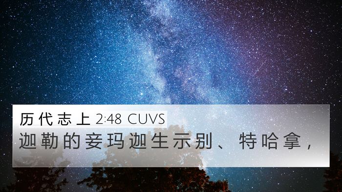 历 代 志 上 2:48 CUVS 4K Wallpaper - 迦 勒 的 妾 玛 迦 生 示 别 、 特 哈 - 4K Wallpaper Bible Verse