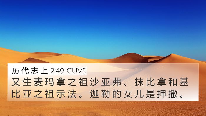 历 代 志 上 2:49 CUVS Bible Verse Image