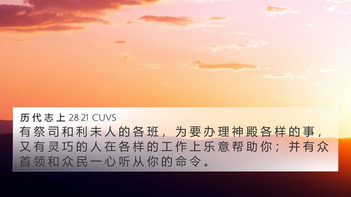 历 代 志 上 28:21 CUVS Bible Verse Image