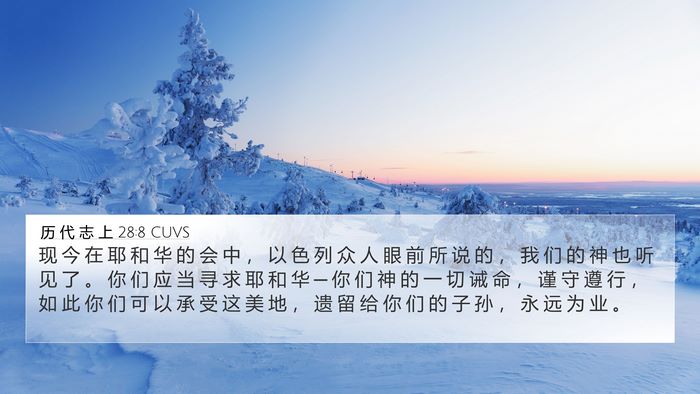 历 代 志 上 28:8 CUVS Bible Verse Image