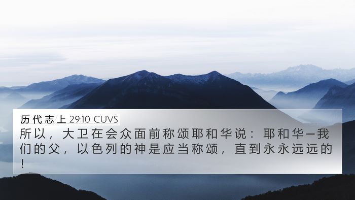 历 代 志 上 29:10 CUVS Bible Verse Image