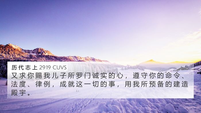 历 代 志 上 29:19 CUVS Bible Verse Image