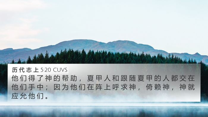 历 代 志 上 5:20 CUVS Bible Verse Image
