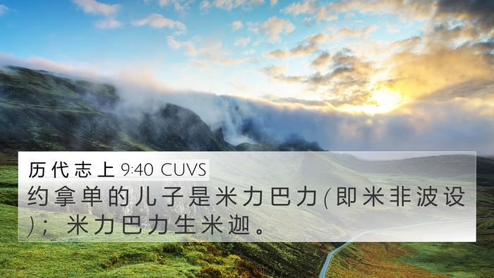 历 代 志 上 9:40 CUVS Bible Verse Image